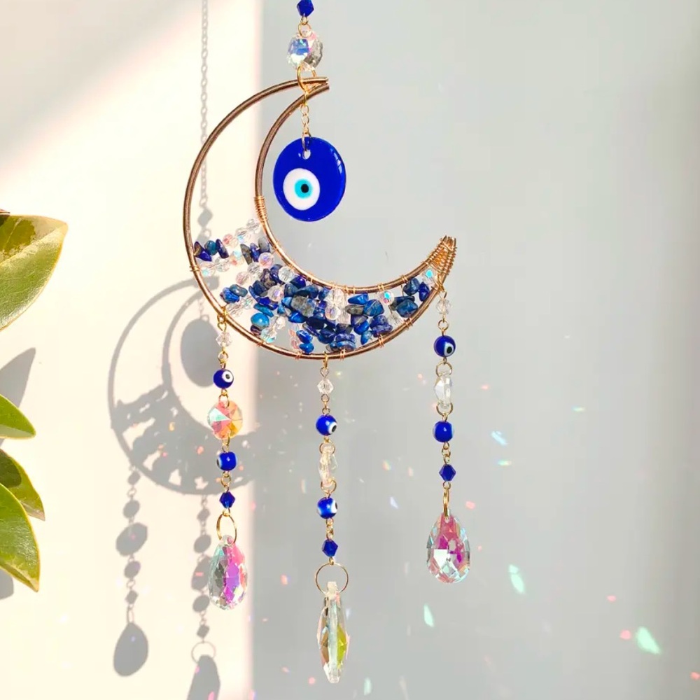 🔥Last One🔥Evil Eye + Lapis Lazuli Crystal Sun Catcher - Picture 2 of 3